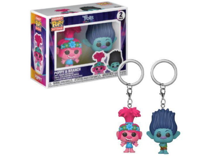 Funko Pocket Pop! Trolls World Tour - Poppy & Branch Keychains (2-Pack)