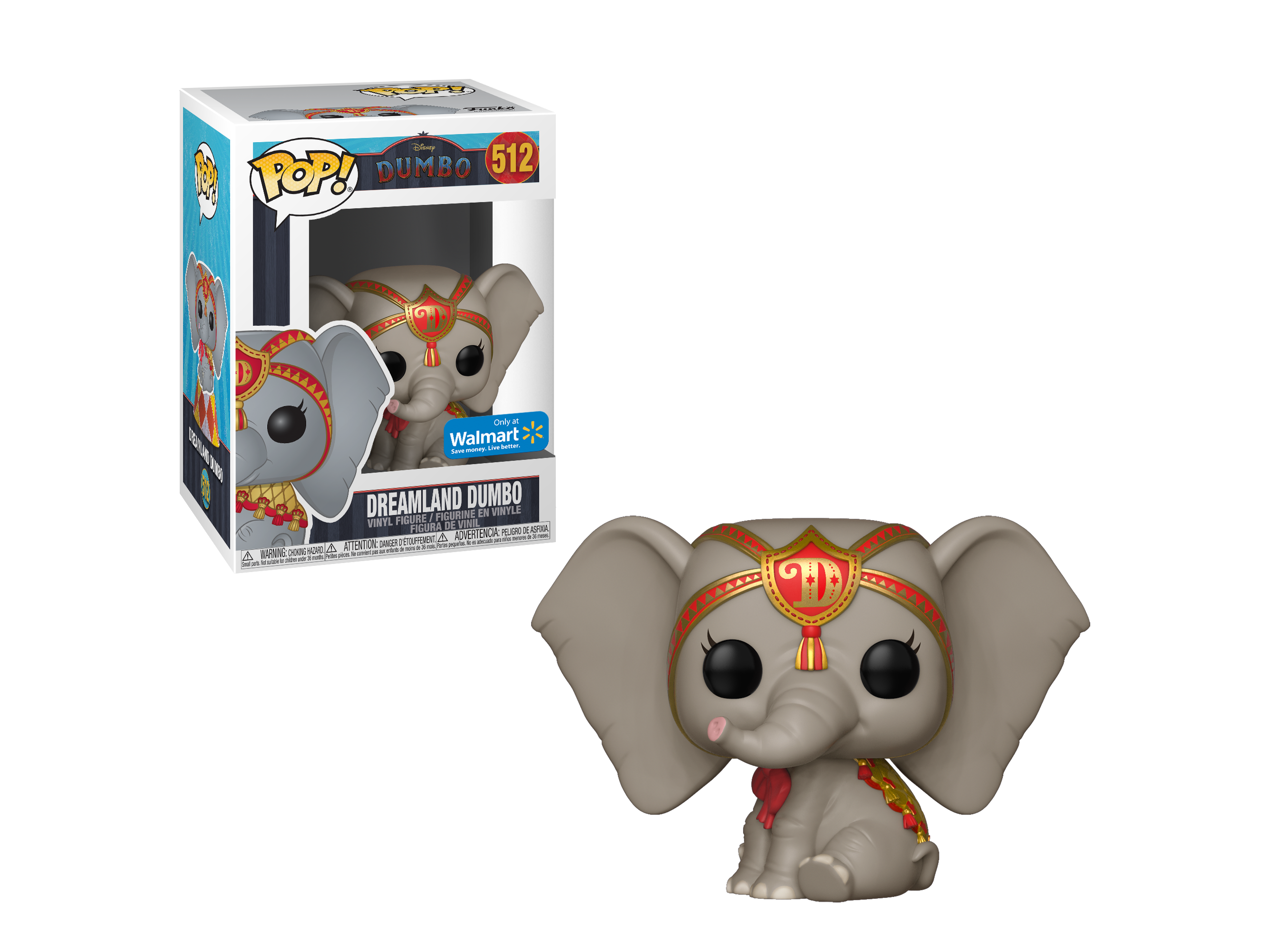 - Exclusive) Dreamland (Walmart – POP! Funko Trading Dumbo Disney: Dragons (Red) Dumbo